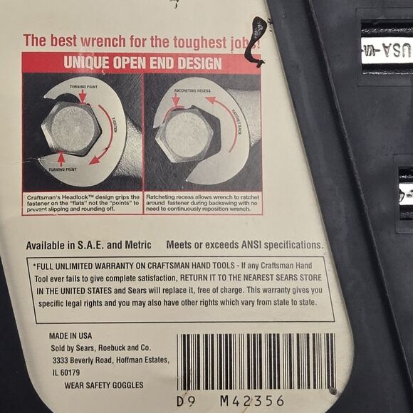 Vintage Craftsman 6 Pc Professional Quick Wrench Set SAE 42356 USA Made 5/8-5/16 - Picture 11 of 16